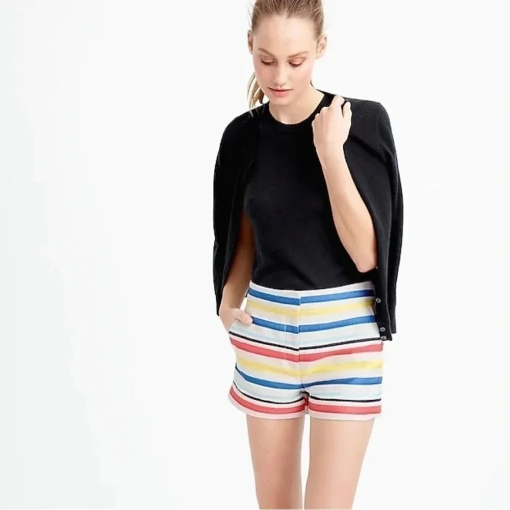 J. Crew Colorful jacquard striped short
